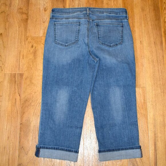 NYDJ Marilyn Straight Cuffed Denim Capris Sz 10 - Picture 2 of 10